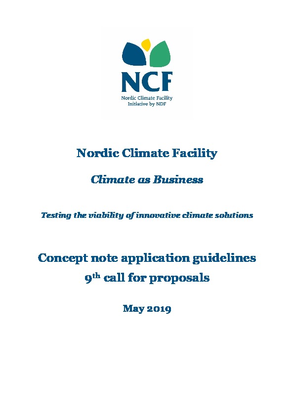 NCF 9 Concept Note Application Guidelines