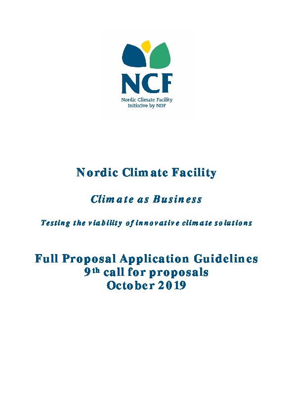 NCF 9 Full Proposal Application Guidelines