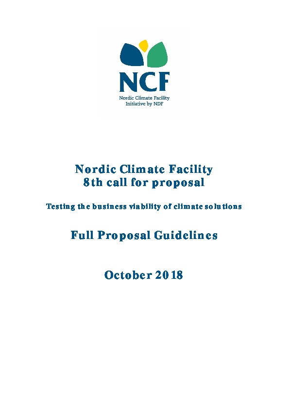 NCF 8 Full Proposal Application Guidelines