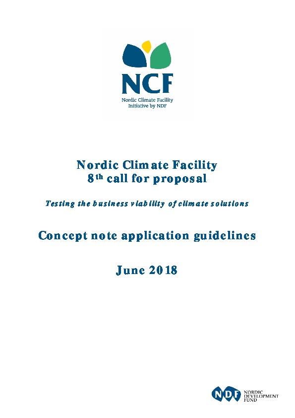 NCF 8 Concept Note Application Guidelines